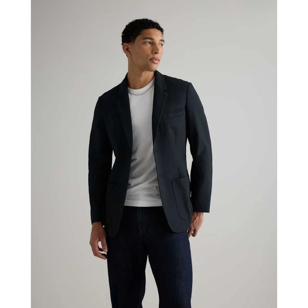 Quince Blazer Sport Coat Mens XL Black 100% European Linen Unstructured NWT $400